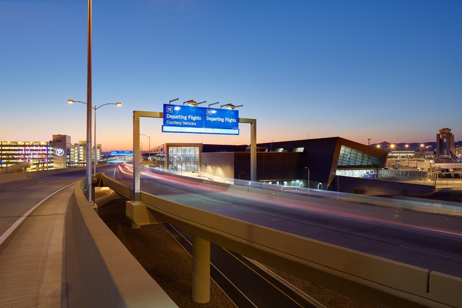 Terminal 3 Departures Level Bridge at Harry Reid International Airport ...